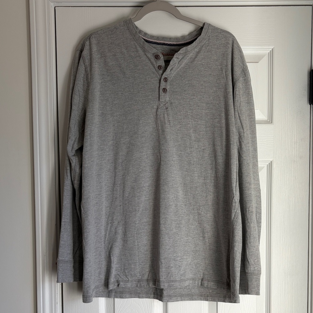 Classic Gray Long Sleeve Henley for Men